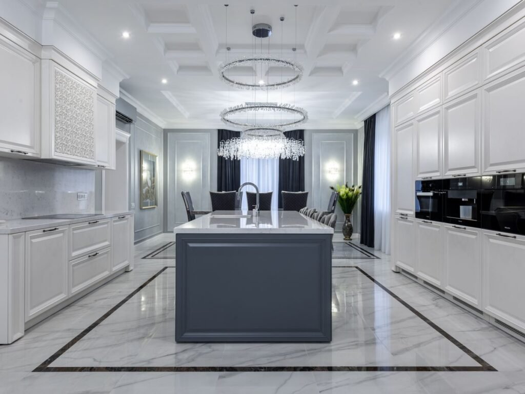 Kitchen with integrated storage and tall units