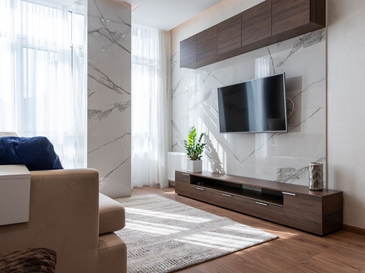 Warm Wood Media Wall