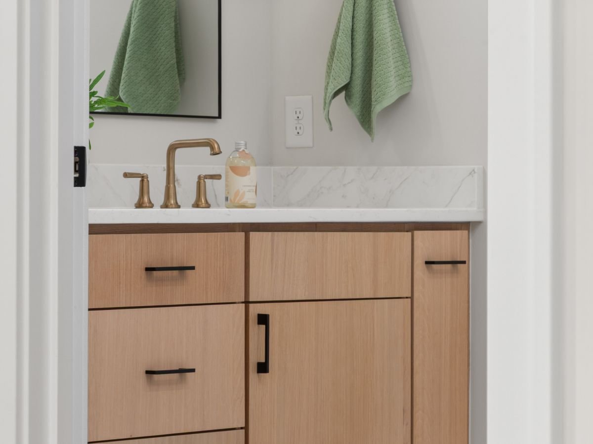 Marble & Wood Bathroom Vanity
