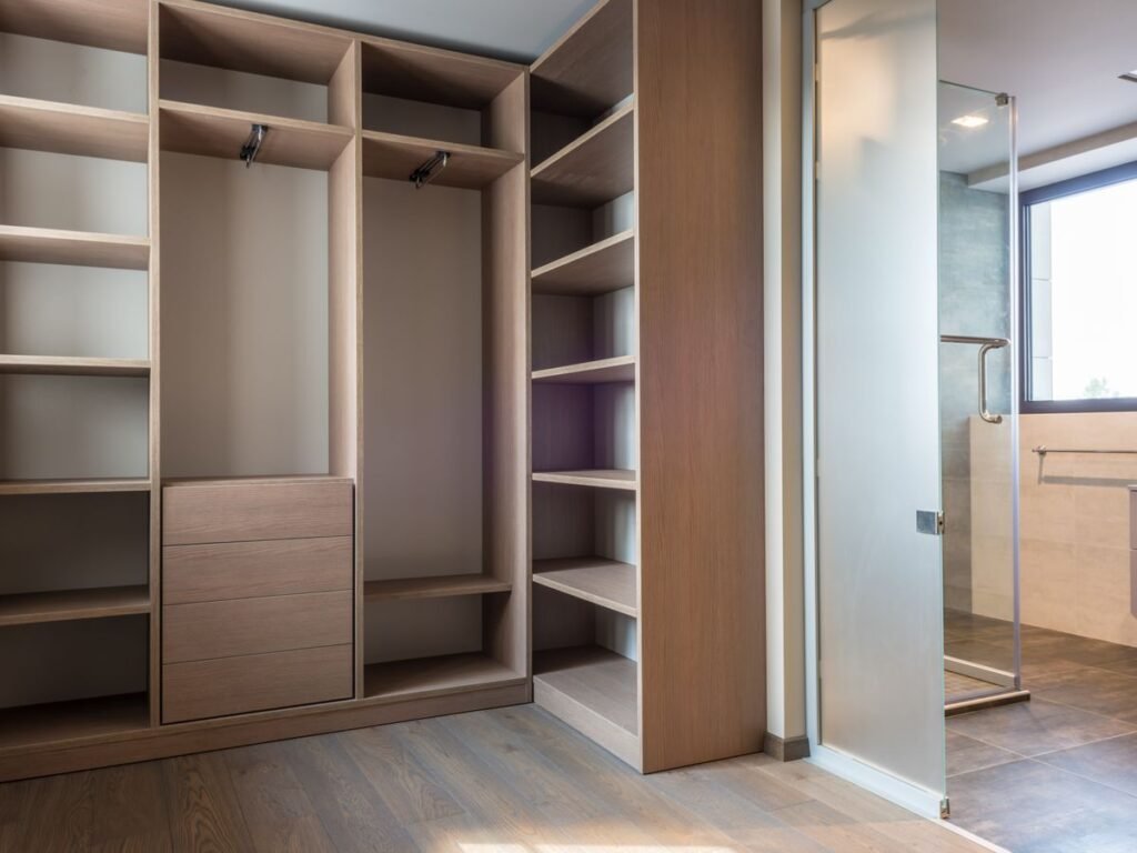 Wardrobe drawers and internal storage detail